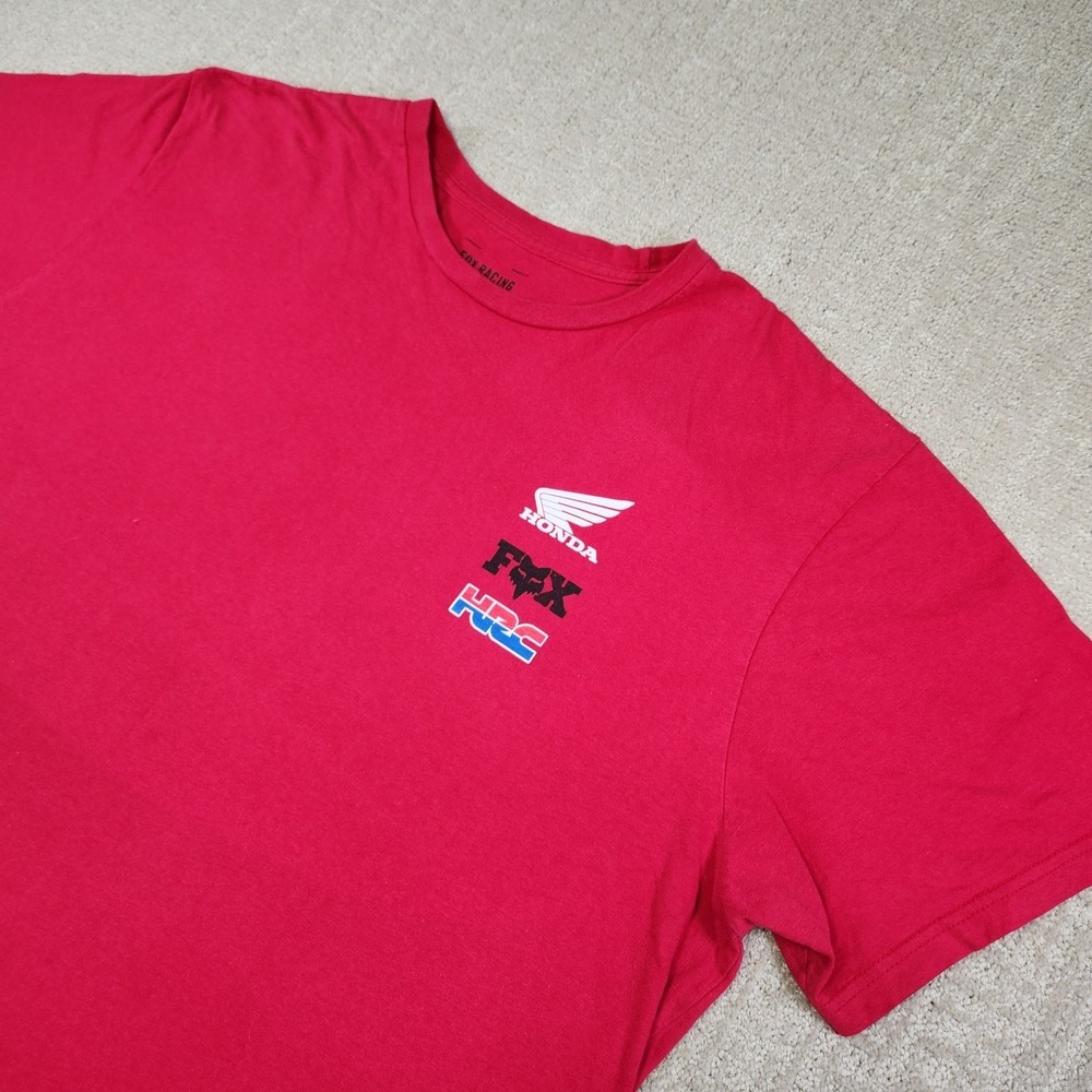 Fox Honda‎ Racing Shirt Men XXL HRC Red Motorcross Y2K Cotton